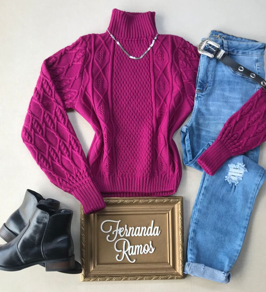 fernandaramosstore com br blusa manga longa feminina tricot fucsia