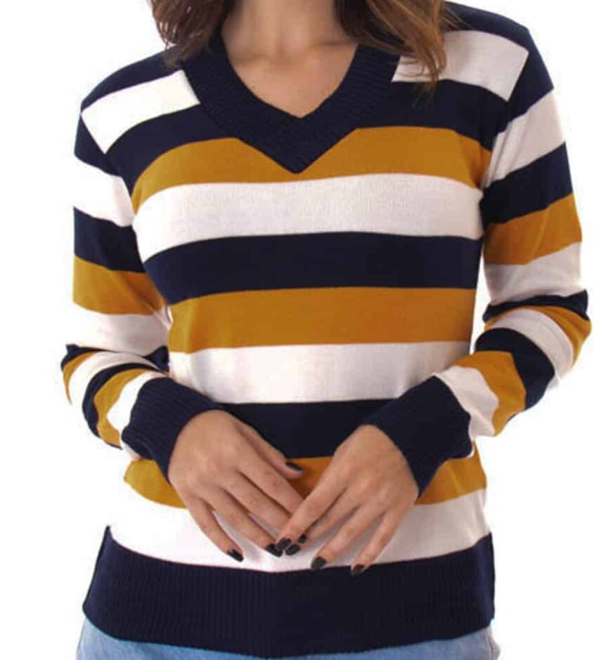 Blusa Manga Longa Feminina Tricot Listrada - Fernanda Ramos Store