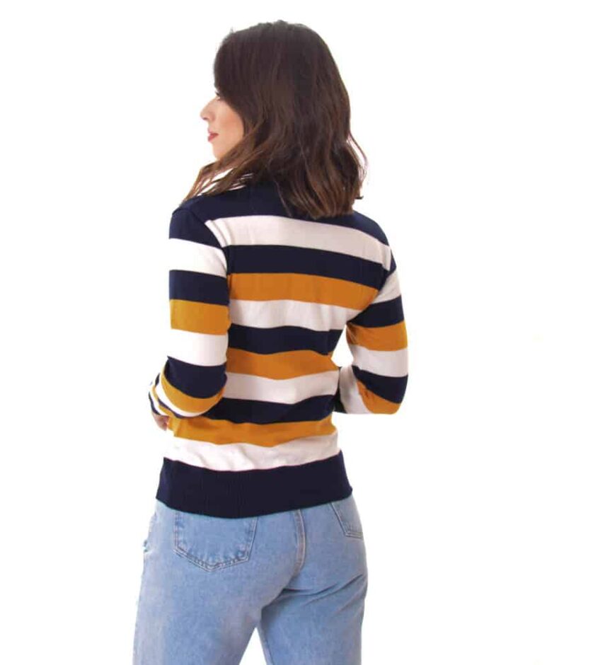 Blusa Manga Longa Feminina Tricot Listrada - Fernanda Ramos Store