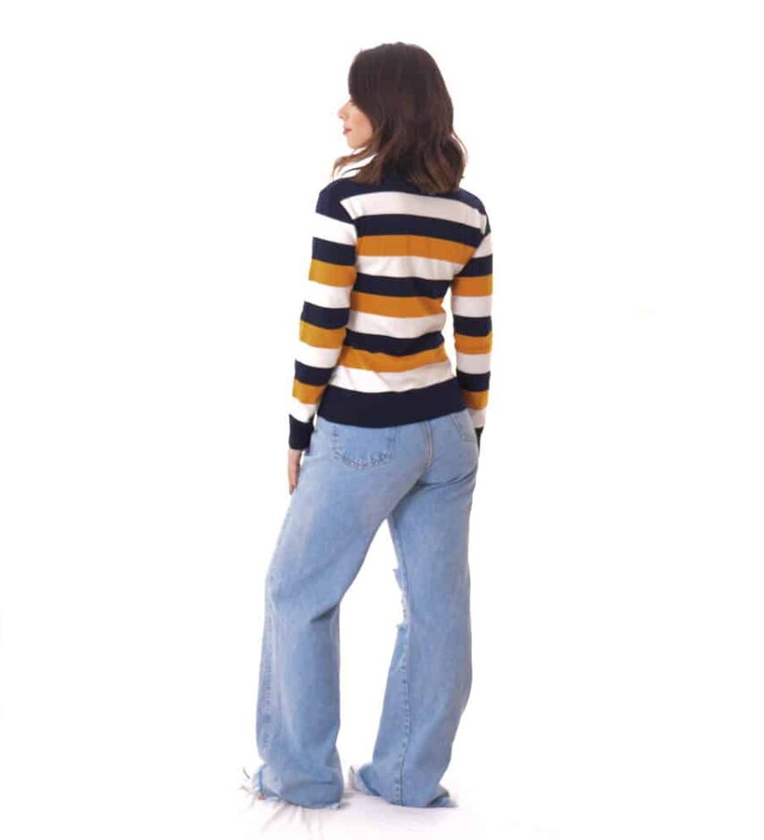 Blusa Manga Longa Feminina Tricot Listrada - Fernanda Ramos Store