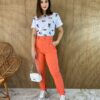 Calça Feminina com Cinto Coral - Fernanda Ramos Store