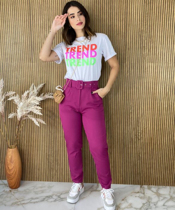 Calça Feminina com Cinto Fúcsia - Fernanda Ramos Store