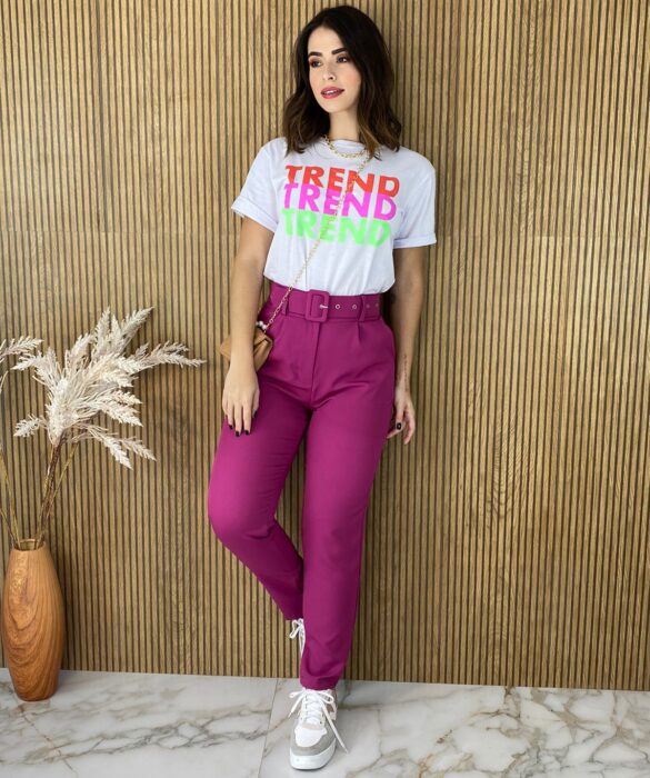 Calça Feminina com Cinto Fúcsia - Fernanda Ramos Store