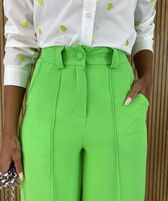 Calça Feminina Pantalona Verde - Fernanda Ramos Store