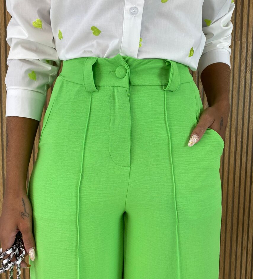 Calça Feminina Pantalona Verde - Fernanda Ramos Store