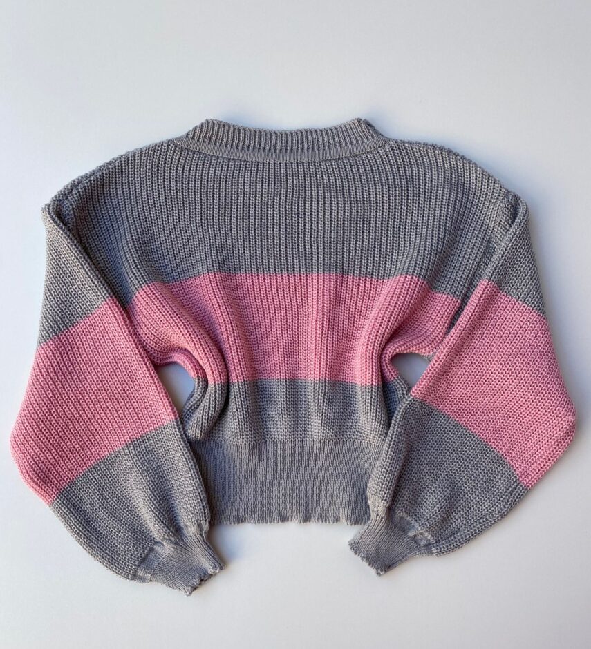 fernandaramosstore com br blusa manga longa feminina tricot listrada cinza e rosa 1