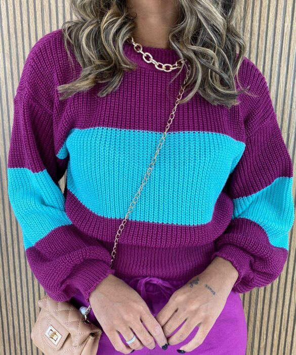 fernandaramosstore com br blusa manga longa feminina tricot listrada fucsia e verde 5