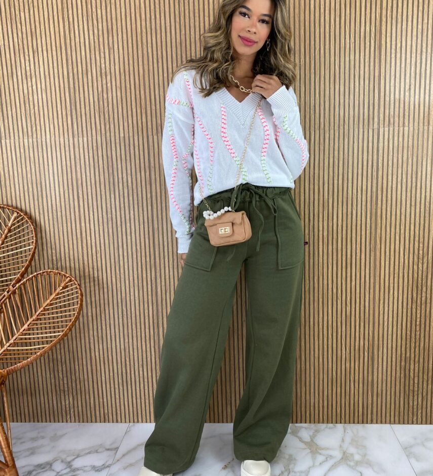 Blusa Manga Longa Feminina Tricot Off White - Fernanda Ramos Store
