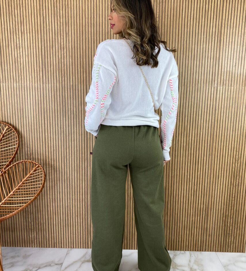 Blusa Manga Longa Feminina Tricot Off White - Fernanda Ramos Store