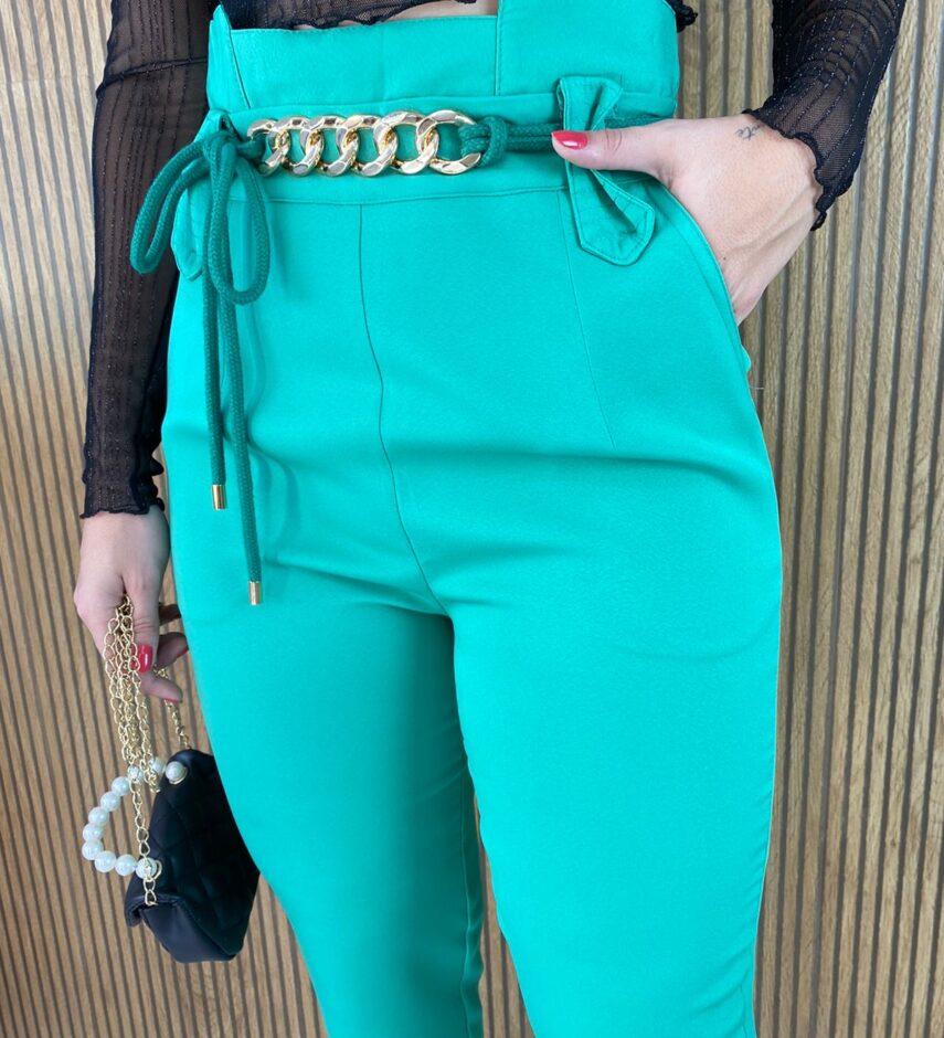 Calça Feminina com Cinto Verde - Fernanda Ramos Store