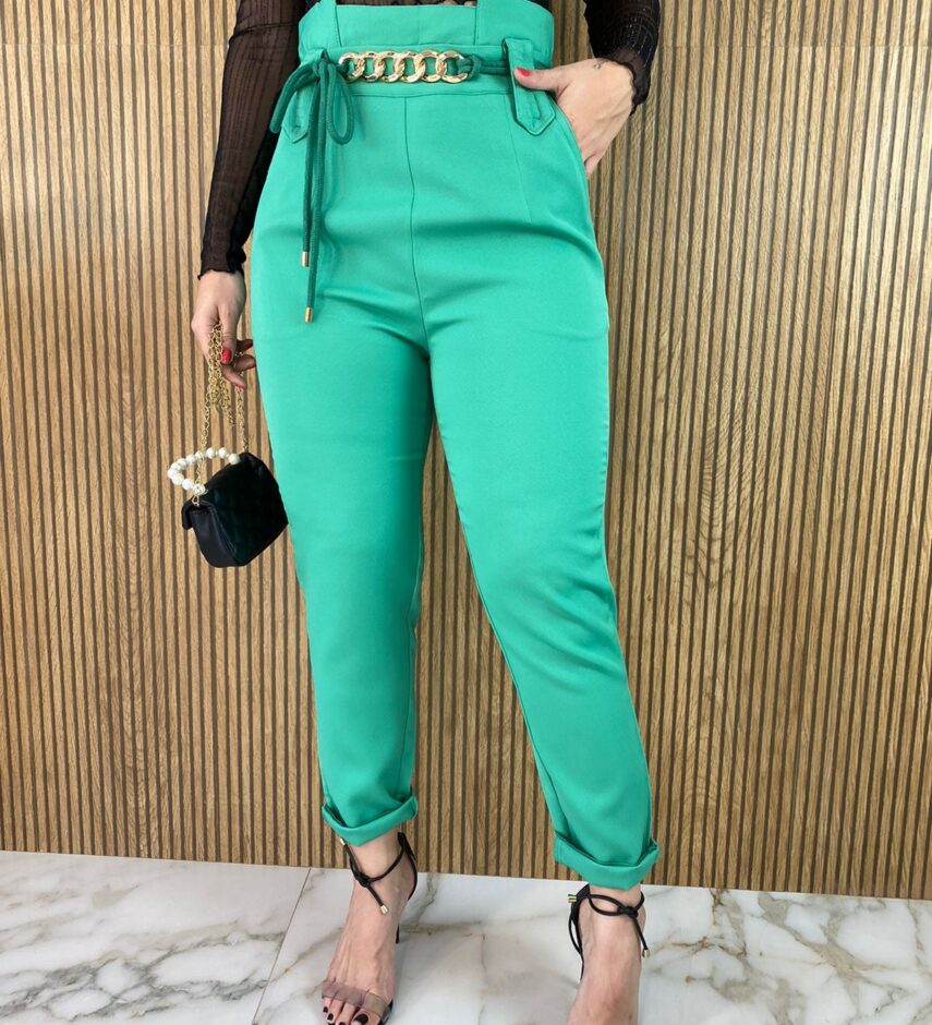 Calça Feminina com Cinto Verde - Fernanda Ramos Store
