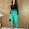 Calça Feminina com Cinto Verde - Fernanda Ramos Store