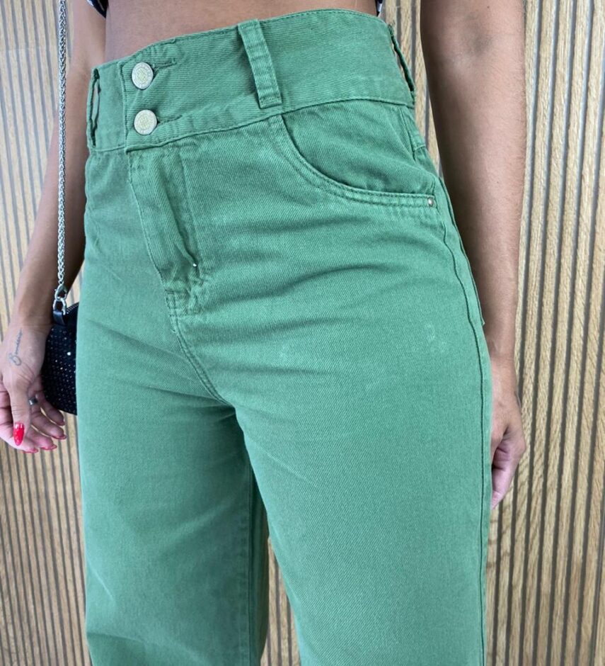 fernandaramosstore com br calca jeans feminina wide leg com amarracao verde militar 3