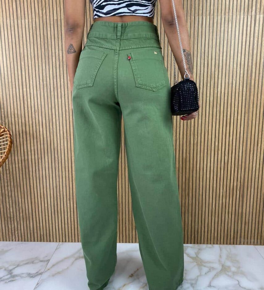 fernandaramosstore com br calca jeans feminina wide leg com amarracao verde militar 4