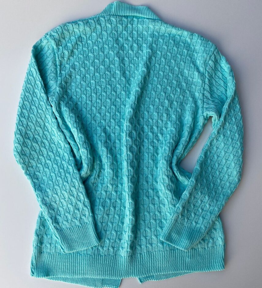 Casaco Manga Longa Feminino Tricot Verde Água - Fernanda Ramos Store