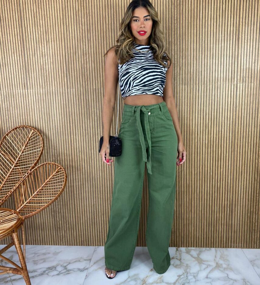 Cropped Feminino sem Bojo Canelado Zebra - Fernanda Ramos Store