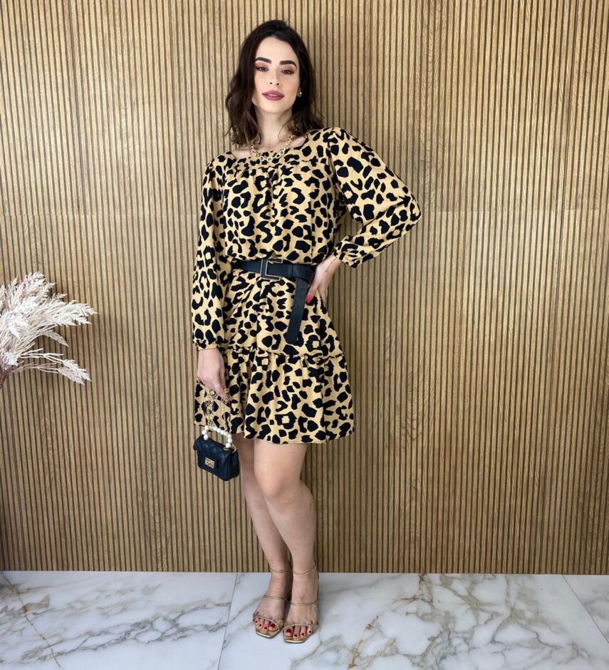Vestido Curto sem Bojo Estampado - Fernanda Ramos Store