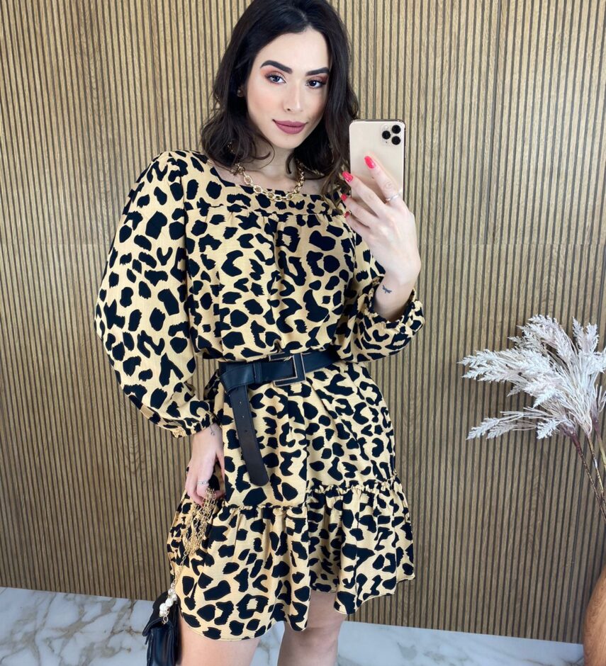 Vestido Curto sem Bojo Estampado - Fernanda Ramos Store