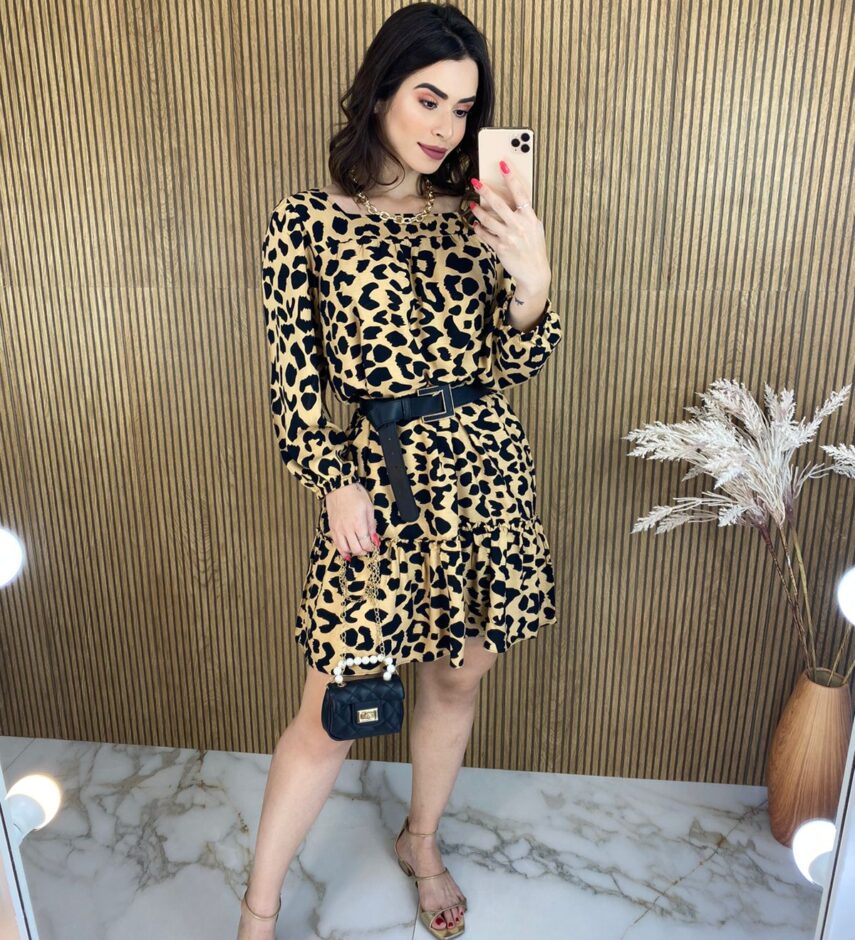 Vestido Curto sem Bojo Estampado - Fernanda Ramos Store