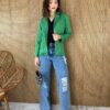 Blazer Feminino Manga Longa com Bolso Verde - Fernanda Ramos Store