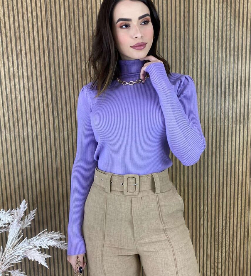 fernandaramosstore com br blusa feminina cacharrel gola alta canelada lilas