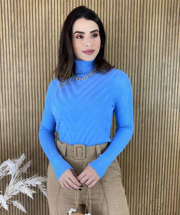 fernandaramosstore com br blusa feminina cacharrel gola alta com relevo azul bebe