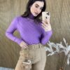 fernandaramosstore com br blusa feminina cacharrel gola alta com relevo lilas