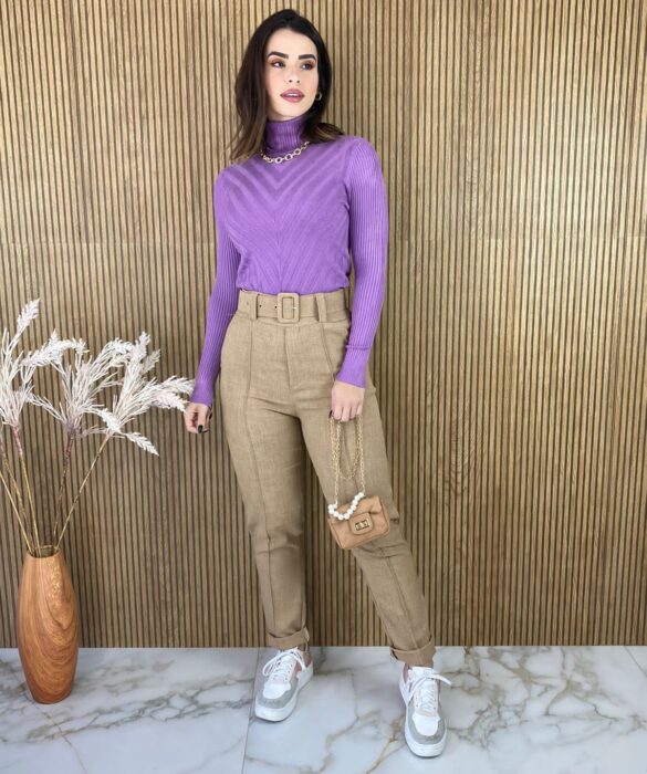 fernandaramosstore com br blusa feminina cacharrel gola alta com relevo lilas 2