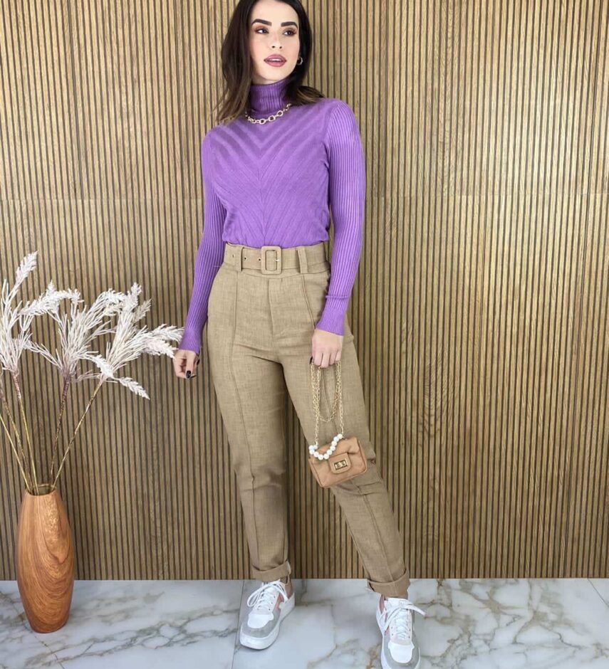 fernandaramosstore com br blusa feminina cacharrel gola alta com relevo lilas 2