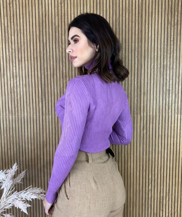 fernandaramosstore com br blusa feminina cacharrel gola alta com relevo lilas 3
