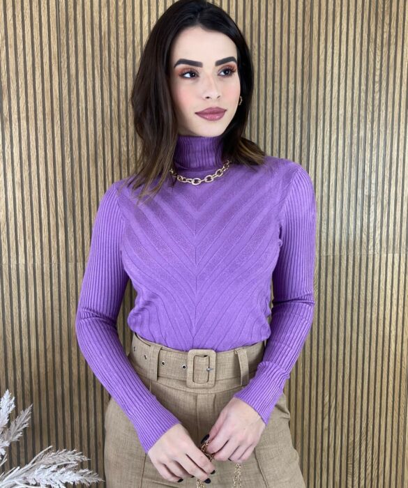 fernandaramosstore com br blusa feminina cacharrel gola alta com relevo lilas 4