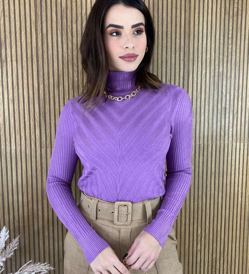 fernandaramosstore com br blusa feminina cacharrel gola alta com relevo lilas 4