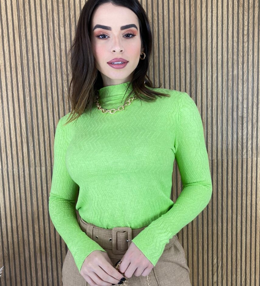 fernandaramosstore com br blusa feminina cacharrel gola alta verde com relevo 2