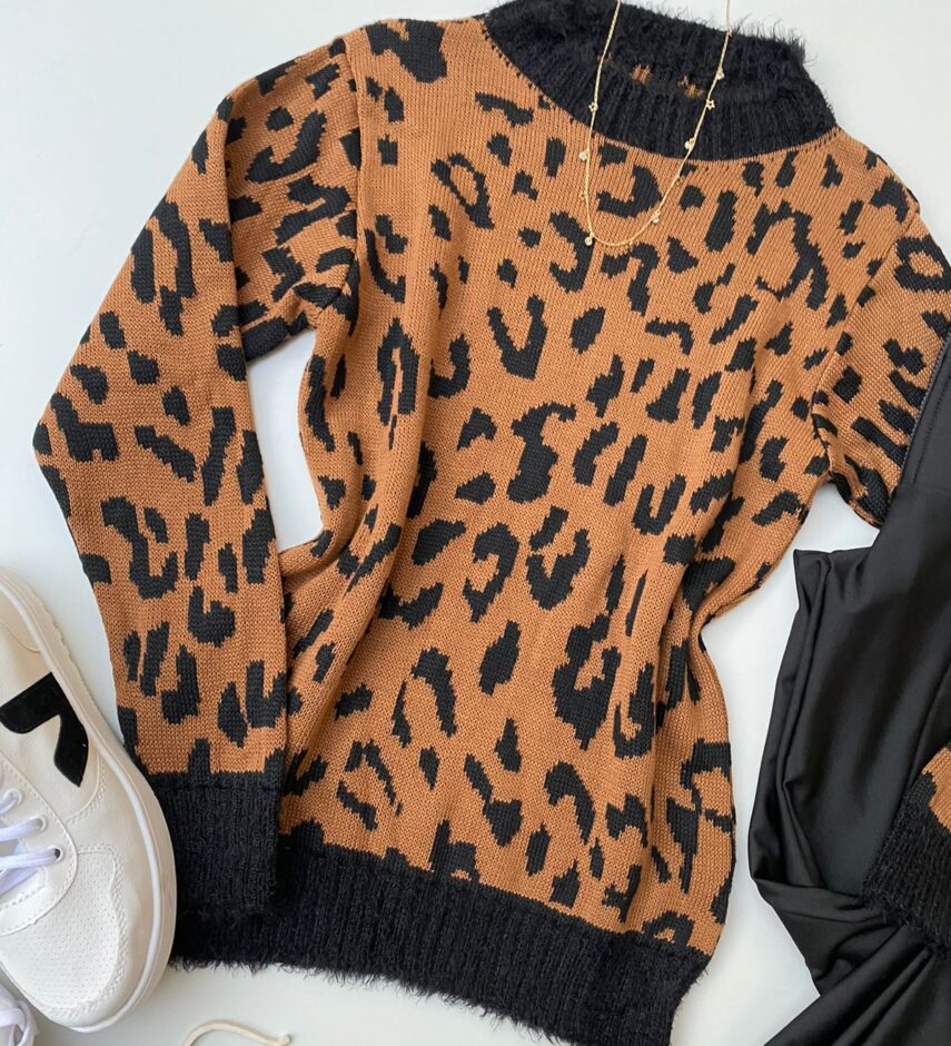 fernandaramosstore com br blusa manga longa feminina tricot animal print gola preta 1