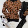fernandaramosstore com br blusa manga longa feminina tricot animal print gola preta