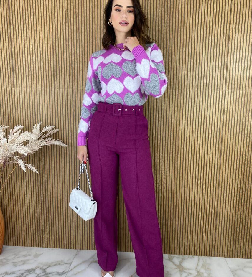 fernandaramosstore com br calca feminina com cinto flare fucsia