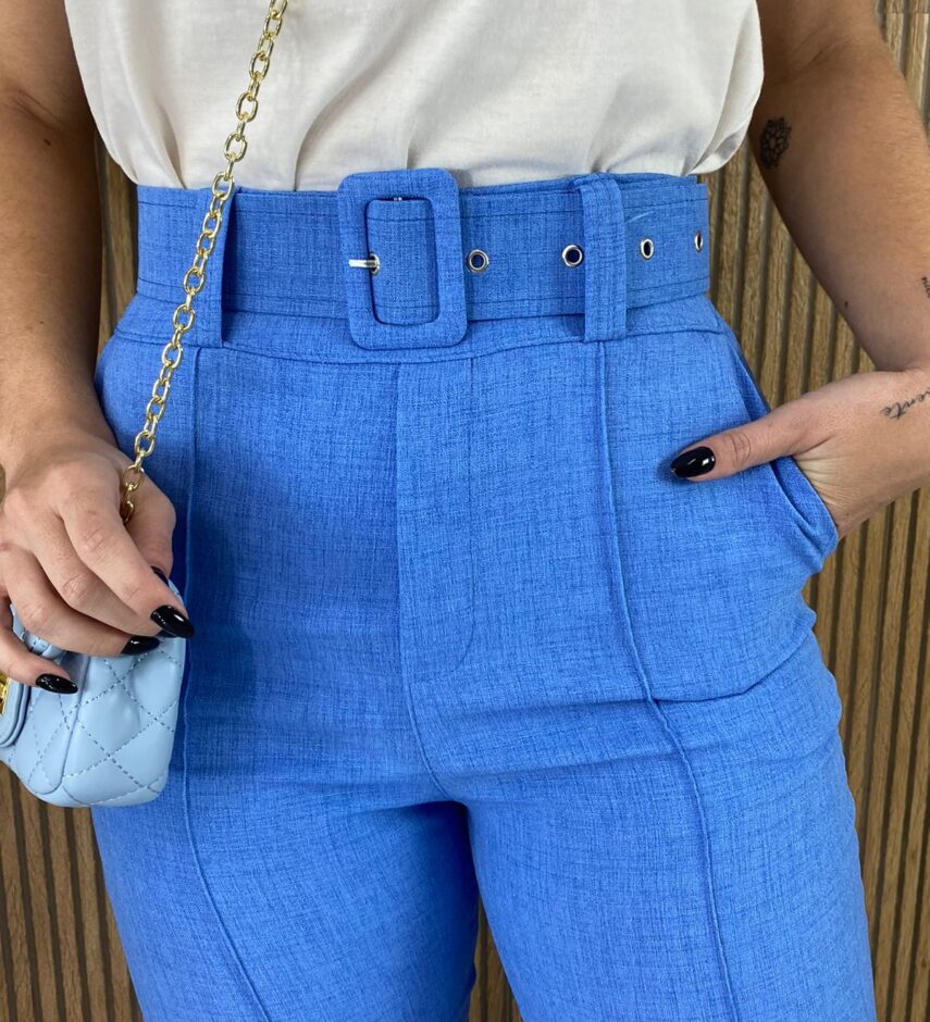fernandaramosstore com br calca feminina com cinto skinny bolso frontal azul 2