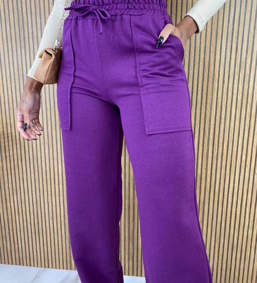 fernandaramosstore com br calca feminina moletom com bolso frontal roxa 1