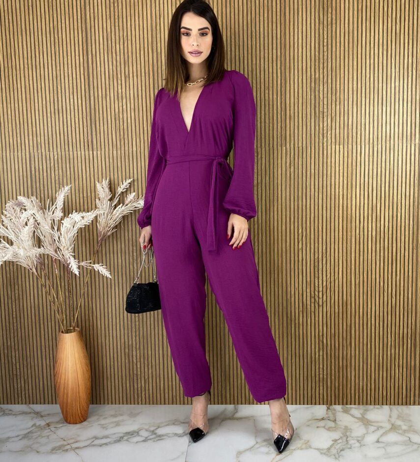 fernandaramosstore com br macacao feminino manga longa com amarracao fucsia