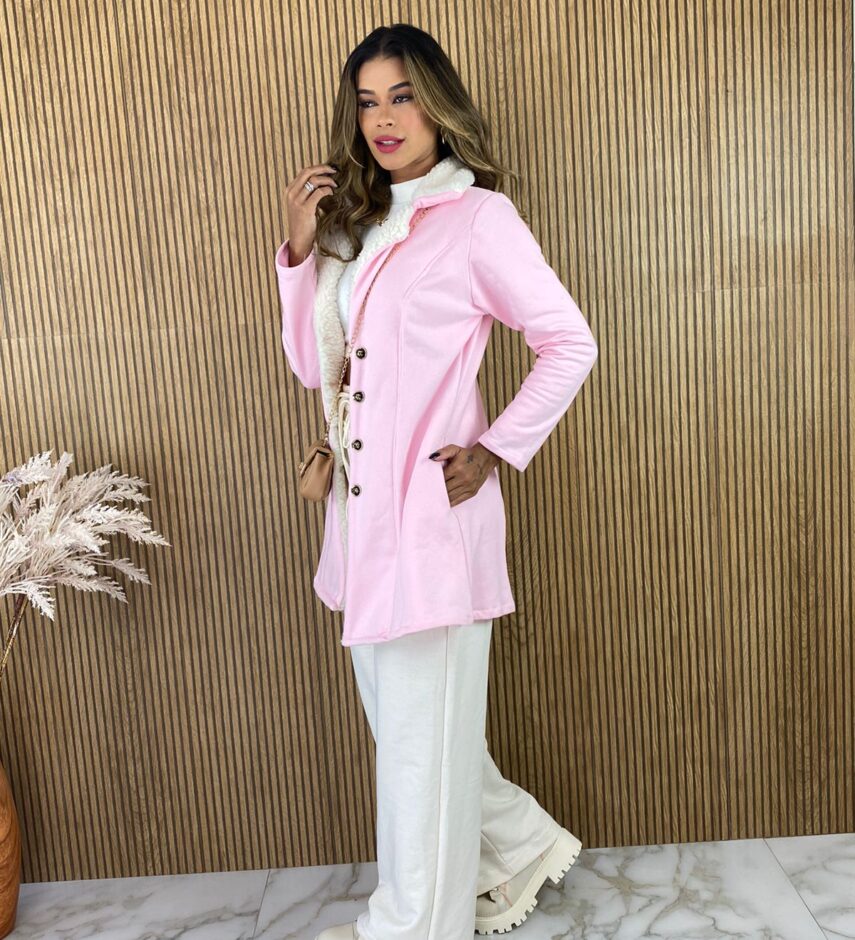 fernandaramosstore com br sobretudo feminino moletom rosa com pelinhos