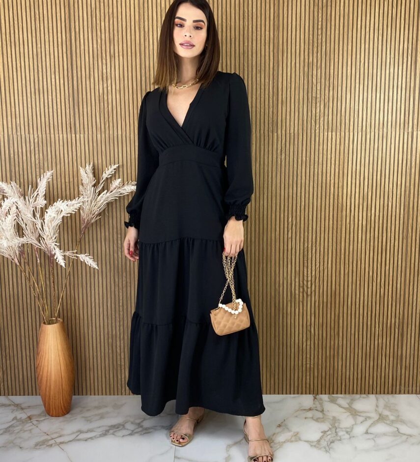 fernandaramosstore com br vestido longo sem bojo decote v manga longa preto 4