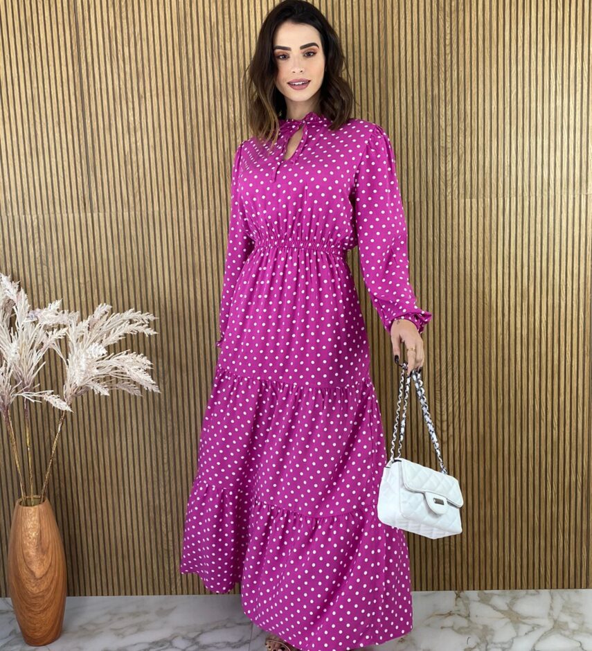 fernandaramosstore com br vestido longo sem bojo manga longa poa pink