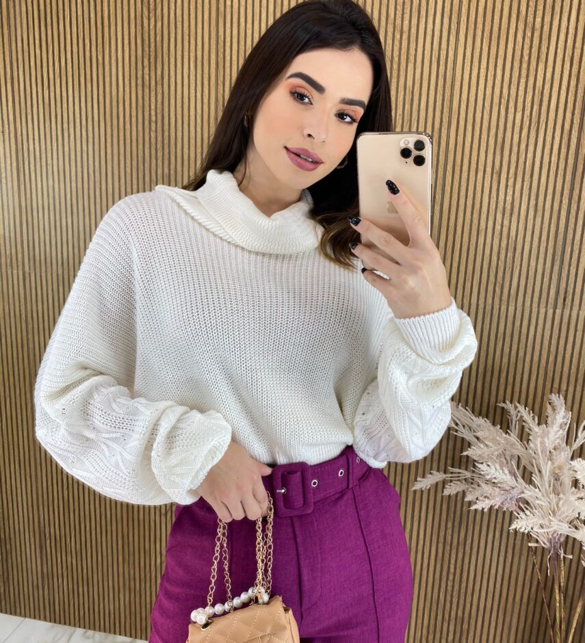 fernandaramosstore com br blusa manga longa feminina tricot com gola branca