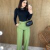 fernandaramosstore com br calca feminina com cinto flare verde 1