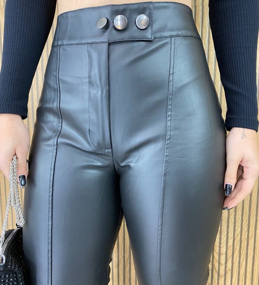 Calça Feminina Couro Eco Preta Skinny - Fernanda Ramos Store
