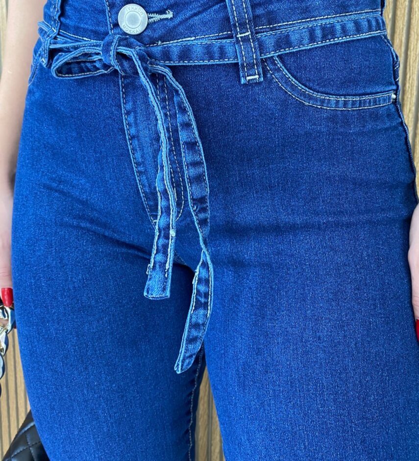 Calça Jeans Feminina Skinny com Amarração - Fernanda Ramos Store
