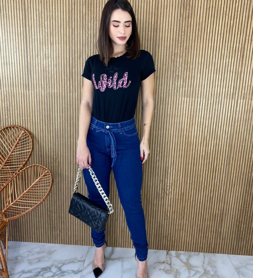 Calça Jeans Feminina Skinny com Amarração - Fernanda Ramos Store