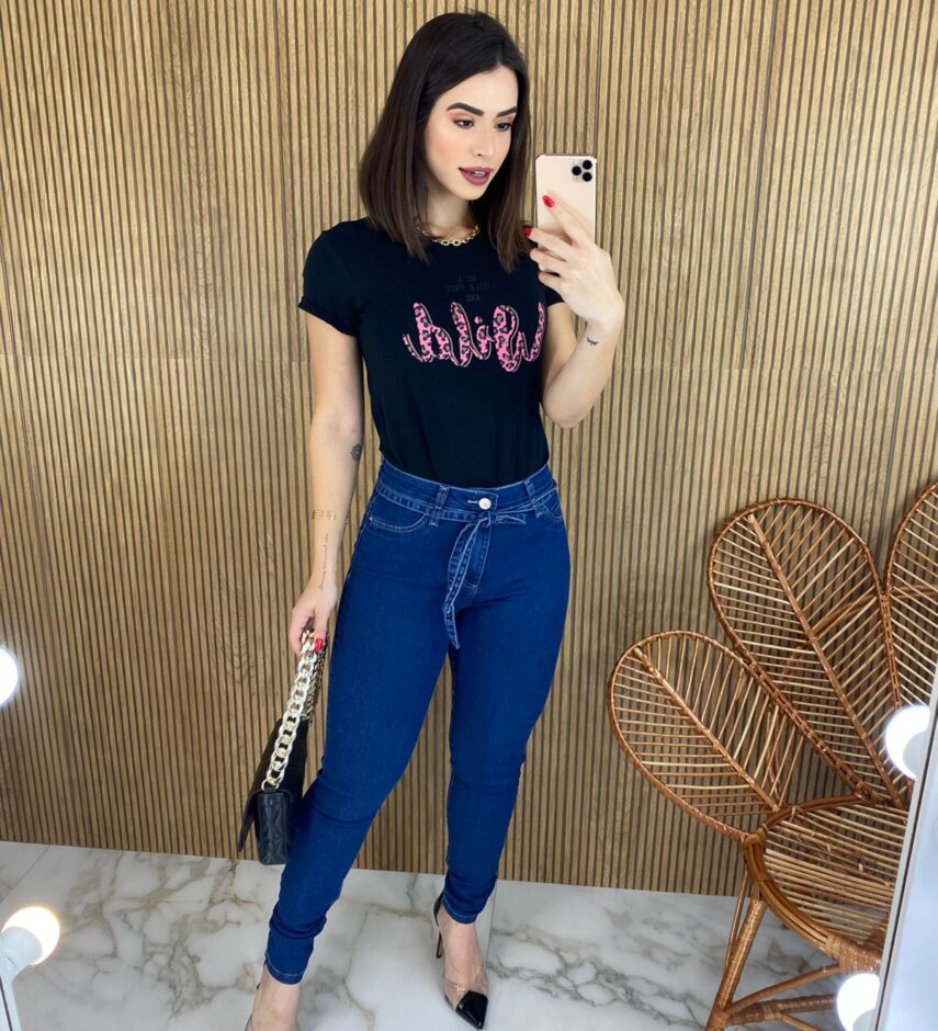 Calça Jeans Feminina Skinny com Amarração - Fernanda Ramos Store