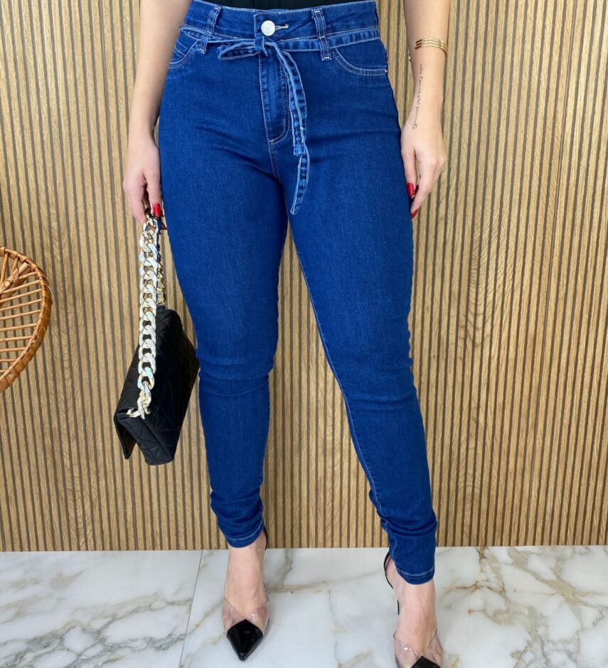 Calça Jeans Feminina Skinny com Amarração - Fernanda Ramos Store
