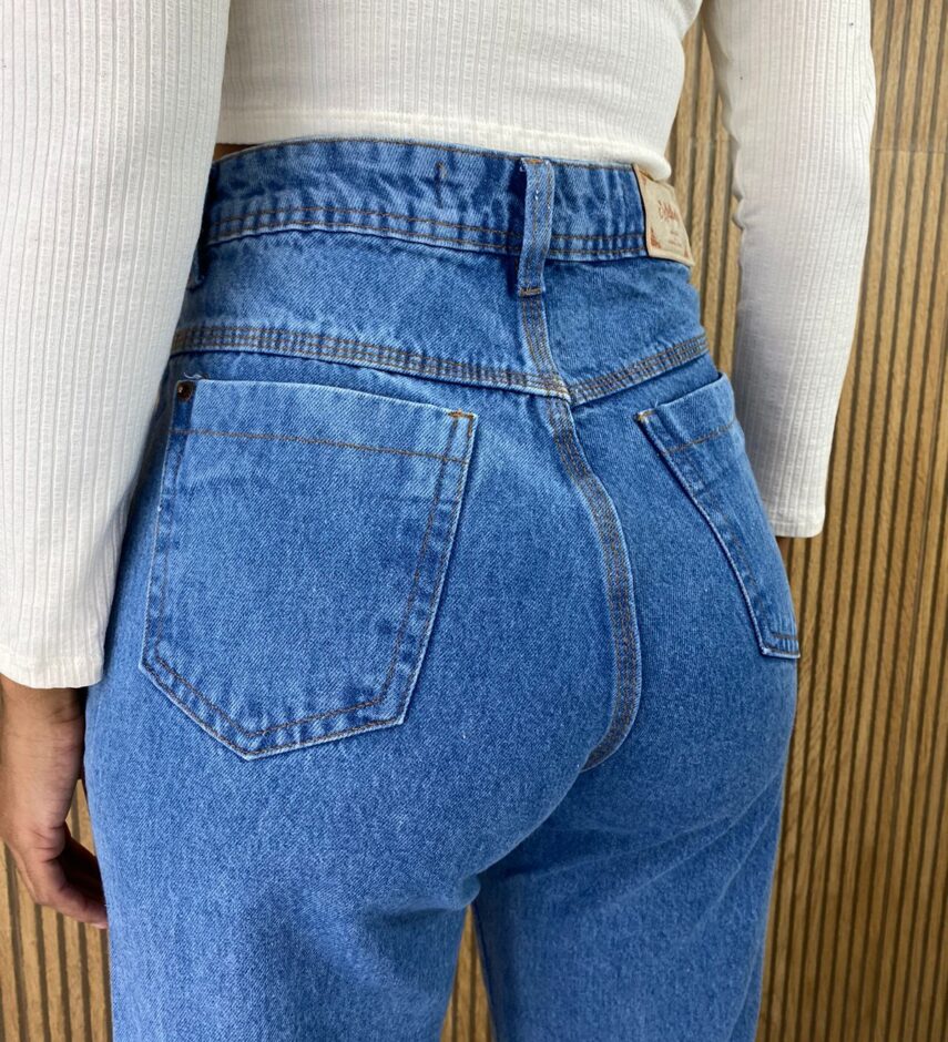 Calça Jeans Feminina Wide Leg Marmorizado com Puído - Fernanda Ramos Store
